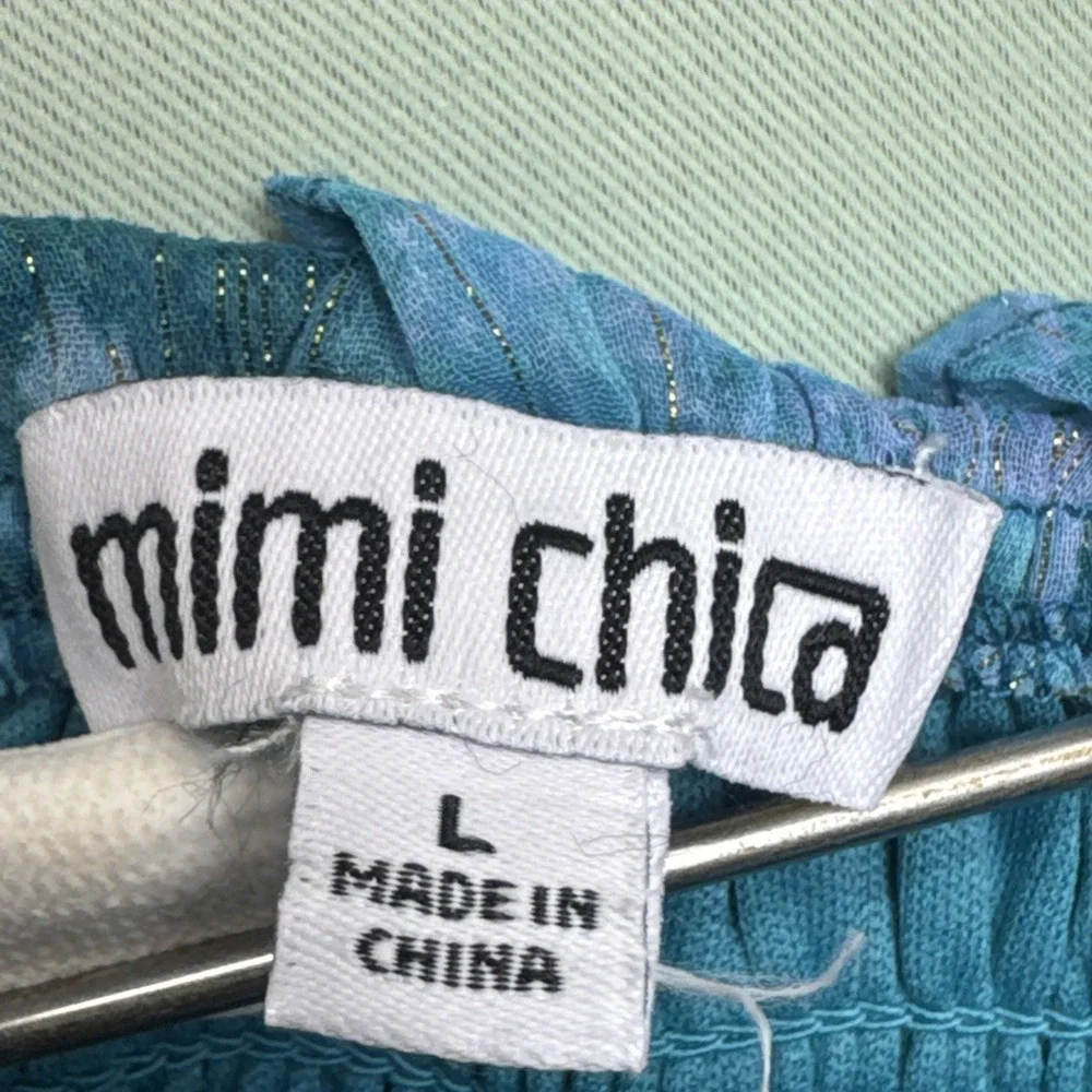 Mimi Chica Womens Party Mini Dress Teal Blue With Gold Lines,Size Large kids‎